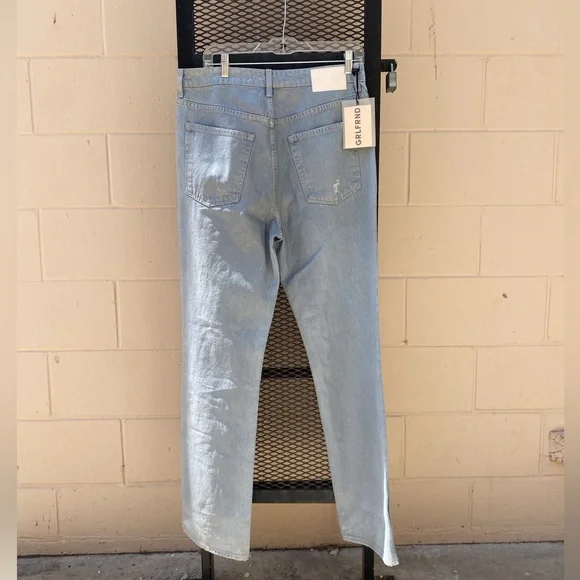 NWT GRLFRND The Harlow Coated High Rise Boot With Slit Lite Wash - Picture 5 of 16